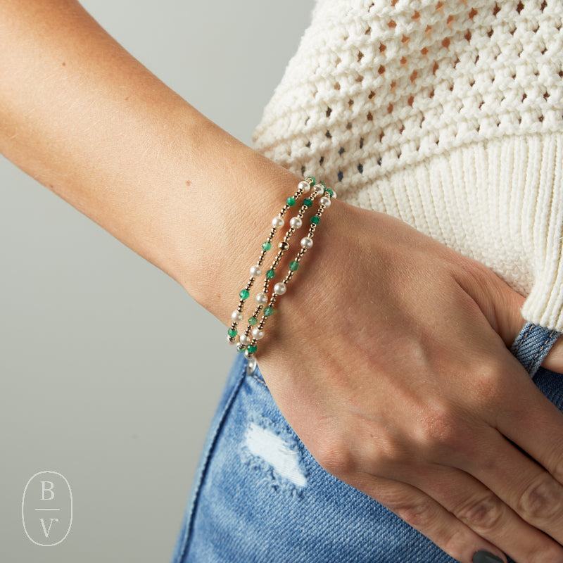 eNewton Design PEARL SINCERITY PATTERN BEAD BRACELET