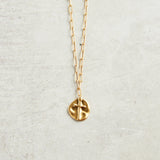 Virtue GOLD PAPERCLIP RAISED CROSS COIN NECKLACE Gold 16