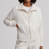 Varley ALISA ZIP THROUGH SWEAT Ivory Marl