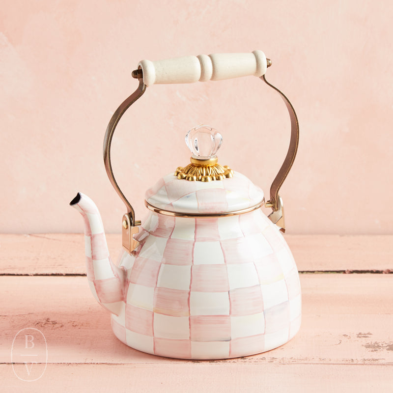 MacKenzie-Childs TEA KETTLE Rosy Check