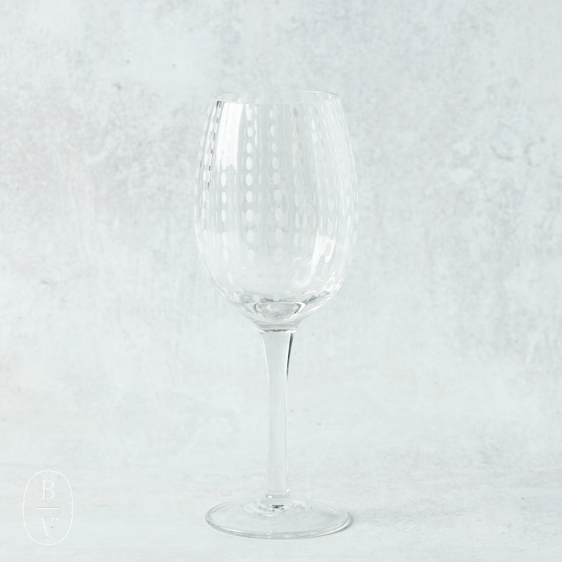 Zodax WHITE DOTS WINE GLASS