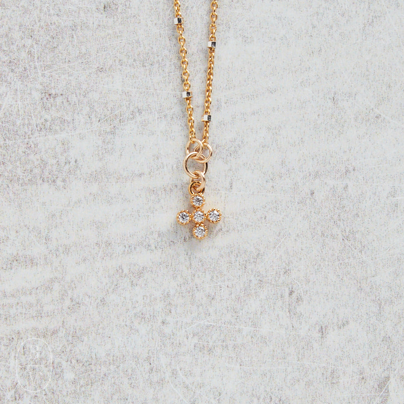 CV Designs CLEAR CZ CROSS NECKLACE - CVNTCZC