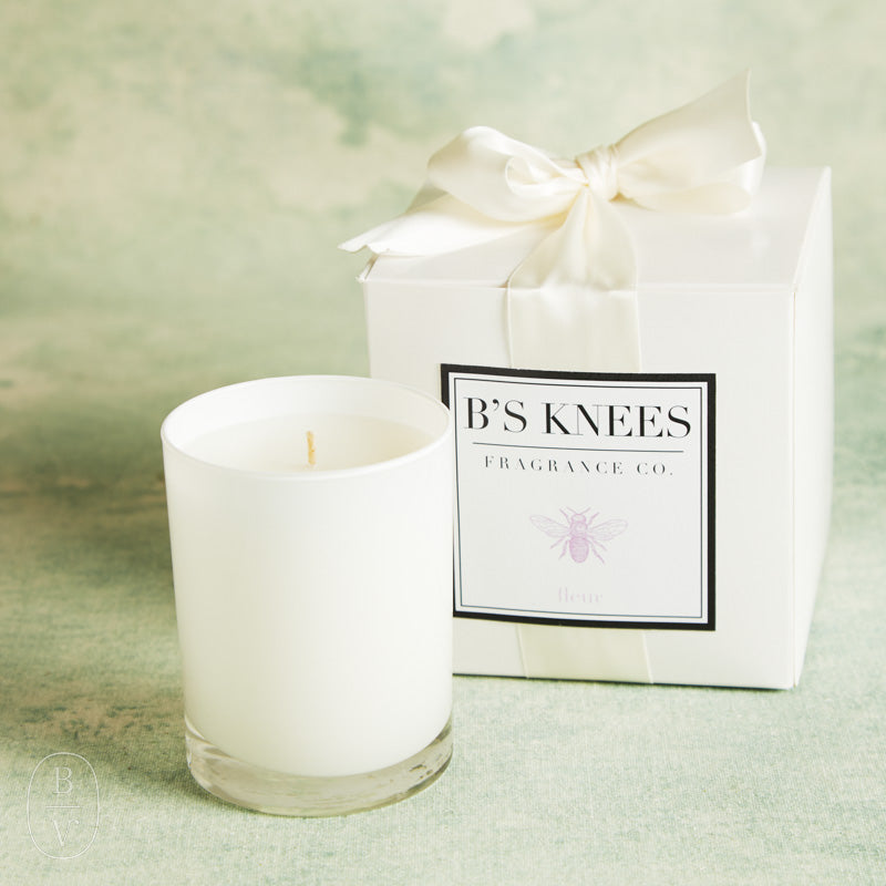 B's Knees Fragrance Co. B's Knees 1 Wick White Glass Candle White Fleur