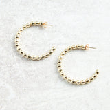 eNewton Design CLASSIC BEADED POST HOOP EARRINGS Gold 4mm 1.25