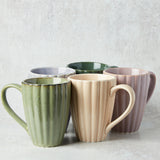 Creative Co-op STONEWARE FLUTED MUG