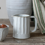 Creative Co-op REACTIVE GLAZE RIBBED STONEWARE CREAMER