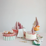 Creative Co-op MERRY CHRISTMAS STRIPED OVAL STONEWARE BAKER