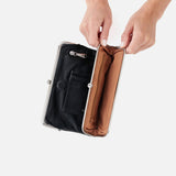 Hobo LAUREN CLUTCH WALLET Polished Leather Black