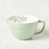 Creative Co-op STONEWARE BATTER BOWL MEASURING CUPS - Blue