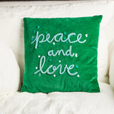 Peking Handicraft GREEN PEACE AND LOVE DECORATIVE PILLOW