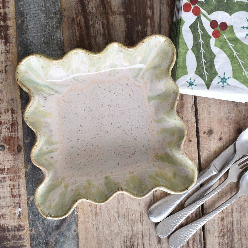 Etta B Pottery COCKTAIL NAPKIN HOLDER Matcha Latte