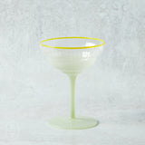 Creative Co-op OMBRE COLORED RIM COUPE GLASS Celadon