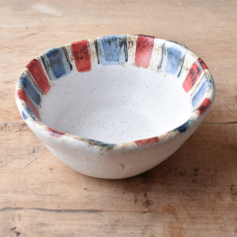 Etta B Pottery GAMEDAY QUESO BOWL Red and Blue