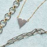 CV Designs PAVE HEART DROP NECKLACE - CVNPAVE