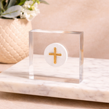 Mudpie MINI ACRYLIC ICON PLAQUE Intaglio Cross