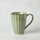 Creative Co-op STONEWARE FLUTED MUG Sage