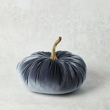 K and K Interiors VELVET STUFFED PUMPKIN Blue 7.25