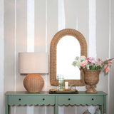 Creative Co-op NATURAL WOVEN RATTAN URN WITH BOW