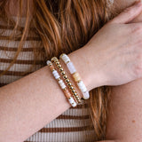 Golden Stella THREE ROW BEAD BRACELET Ivory