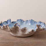 Dixie Pottery SEASIDE LARGE CURLEY BOWL GOLD RIM JULY 26 DROP
