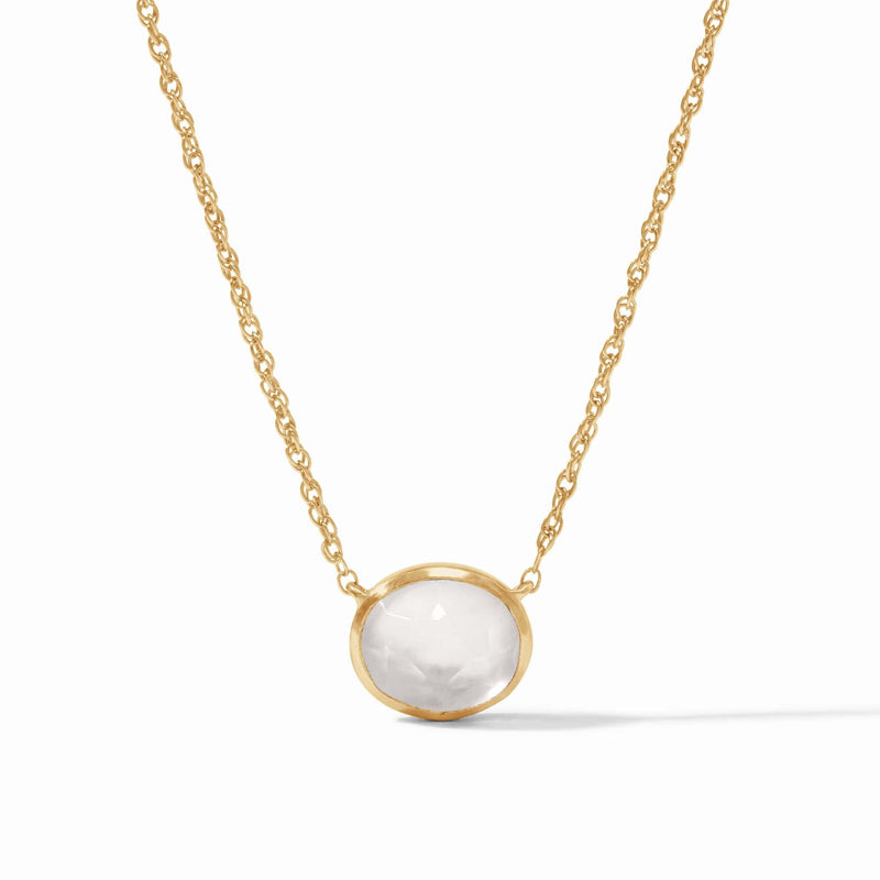 Julie Vos NASSAU SOLITAIRE NECKLACE Iridescent Clear Crystal