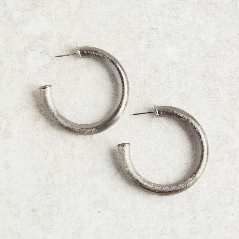 Sheila Fajl CHANTAL HOOPS Gun Metal 1.75