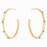 Julie Vos CRESCENT STONE HOOP EARRINGS