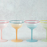 Creative Co-op OMBRE COLORED RIM COUPE GLASS