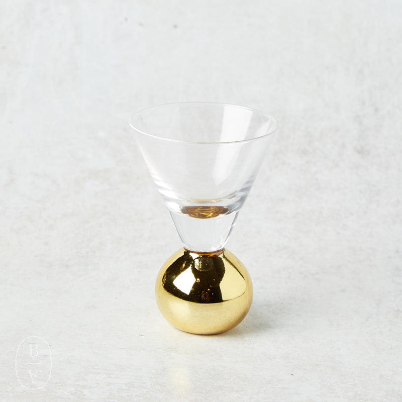 Creative Co-op SHOT GLASS WITH GOLD BALL STEM
