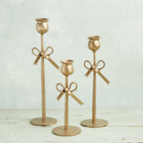 Creative Co-op IRON TAPER HOLDER WITH BOW