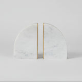 Bloomingville BRASS INLAY MARBLE BOOKENDS SET OF 2