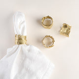 Blue Pheasant NEELA GOLD NAPKIN RING SET OF 4