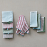 Creative Co-op STRIPED COTTON TEA TOWEL WITH CONTRASTING TRIM