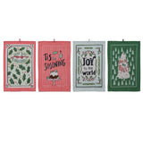 Creative Co-op POM POM TRIM HOLIDAY TEA TOWEL