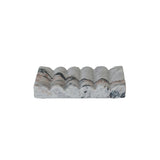 Creative Co-op MULTICOLOR CARVED MARBLE SOAP DISH