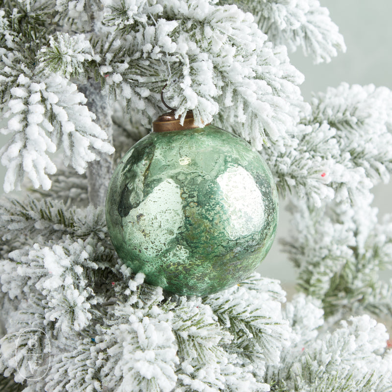 Raz Imports GREEN MARBLE FINISH BALL ORNAMENT