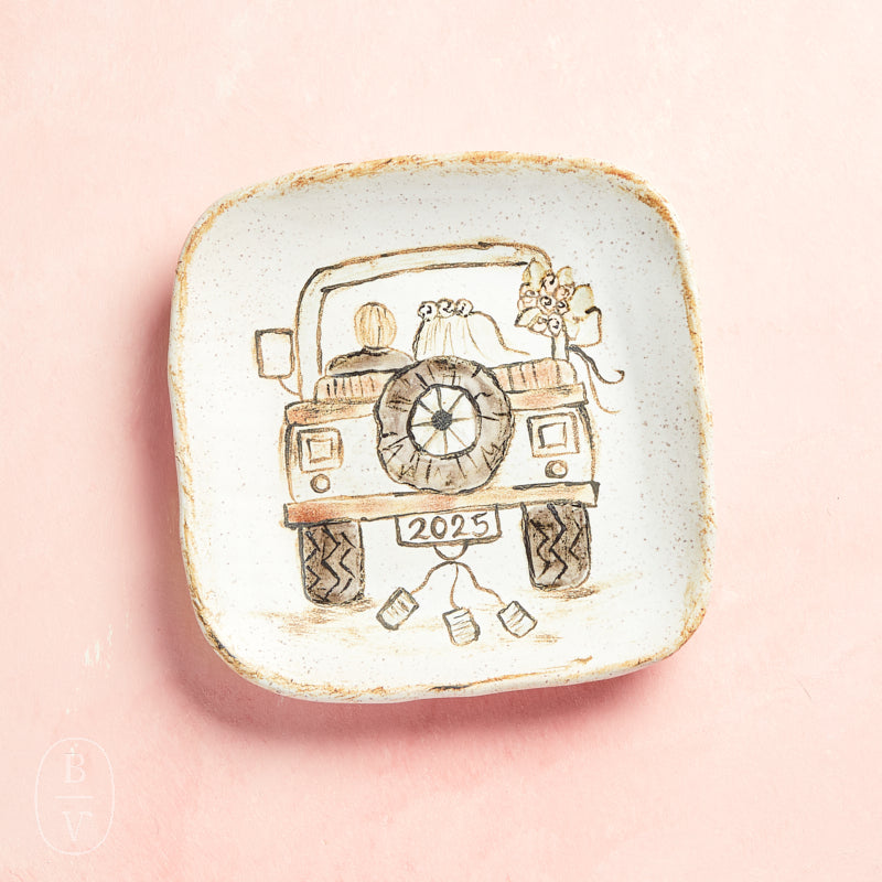 Etta B Pottery JUST MARRIED JEEP PLATE 2025