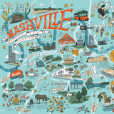 True South Puzzle Company NASHVILLE ILLUSTRATED PUZZLE