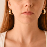 Golden Stella GRADUATED AND TEXTURED HOOPS Gold