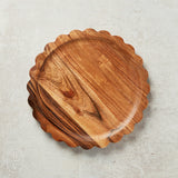 Boston International SCALLOPED ACACIA WOOD TRAY Small