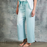 PJ Harlow JOLIE SATIN CAPRI PANT Aqua