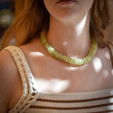 Golden Stella DISK BEAD NECKLACE Green Gold