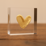 Sidebar Designs SINGLE PAINTED HEART ACRYLIC BLOCK 3x3