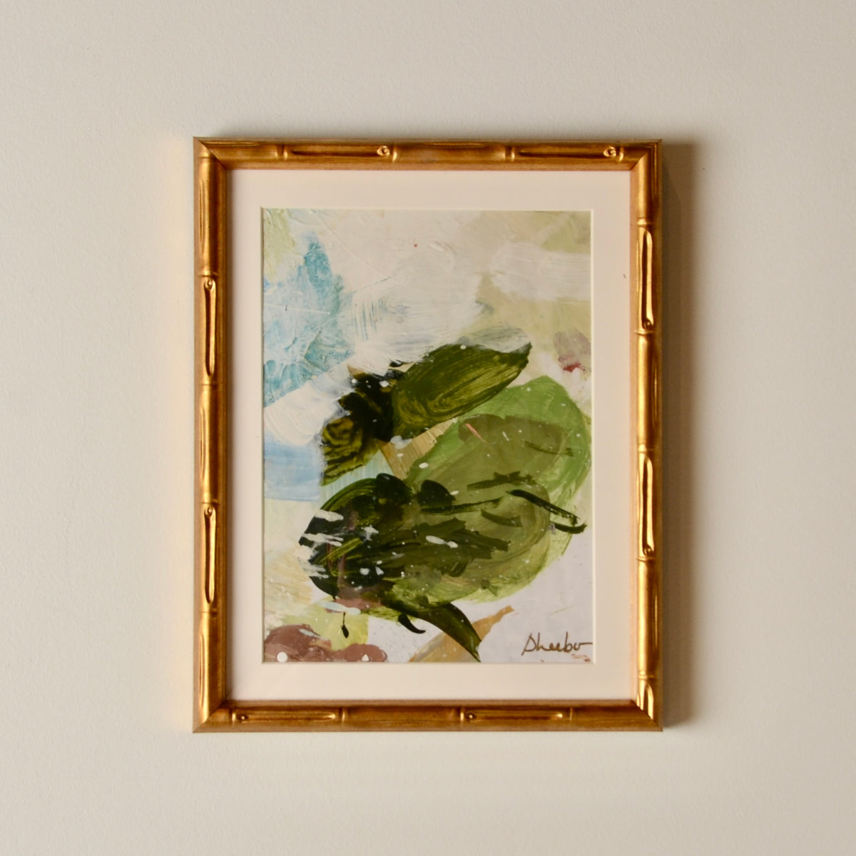 Shelley Bolton Art, LLC FRAMED PALETTE SERIES 8X10 GOLD BAMBOO No 16