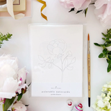 Emily Lex Studio GARDEN FLOWERS PAINTABLE WATERCOLOR NOTECARD SET