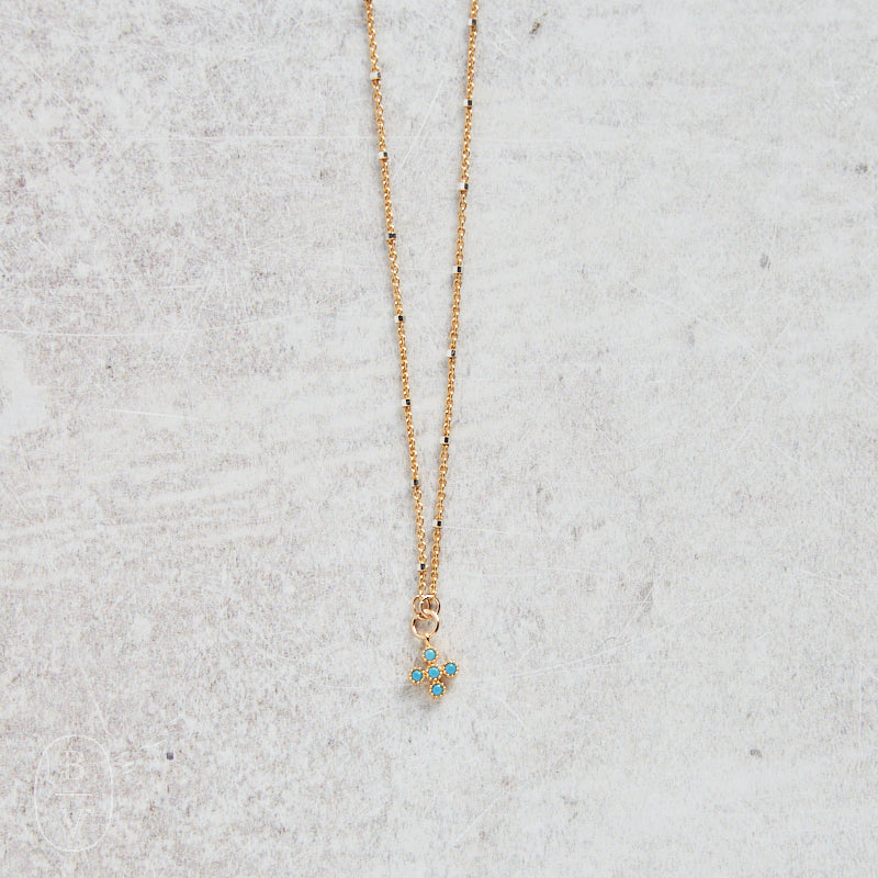 CV Designs BLUE CZ CROSS NECKLACE - CVNTCZB