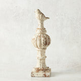 K and K Interiors BIRD FINIAL White Washed 12.25