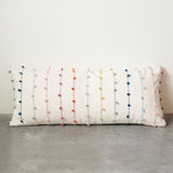 Creative Co-op COTTON PILLOW WITH MULTI COLOR EMBROIDERY LOOP