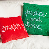 Peking Handicraft GREEN PEACE AND LOVE DECORATIVE PILLOW