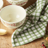 FIRESIDE PLAID GREEN BAR TOWEL